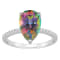 12x8mm Pear Shape Mystic Topaz and 1/10 ctw Diamond Rhodium Over
Sterling Silver Ring