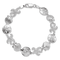 Rhodium Over Sterling Silver Polished Starfish, Shell, Sand Dollar Bracelet