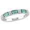 Emerald and Diamond 10K White Gold Ring 0.43ctw