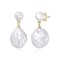 Mother-Of-Pearl Coin Drop Earrings In 14K Gold Over Sterling Silver