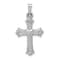 Rhodium Over 14k White Gold Textured Diamond Accented Fleur De Lis Cross Pendant