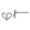 Rhodium Over 14k White Gold Diamond Heart Stud Earrings