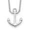 Rhodium Over Sterling Silver Anchor with 2 Inch Extension Necklace