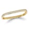 Rachel Zoe Pave CZ Square Bangle Bracelet in 14K Gold Over Sterling Silver