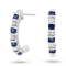 0.90ctw Sapphire and Diamond J Hoop Earrings in 14k White Gold