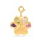 Multi-gemstone 18K Gold Over Sterling Silver Dog Paw Charm