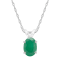 7x5mm Oval Emerald 14k White Gold Pendant With Chain