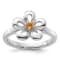 Sterling Silver Stackable Expressions Polished Flower Citrine Ring 0.1ctw