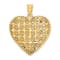 14k Yellow Gold 3D Cut-out Diamond-Cut Puffed Heart Pendant