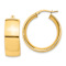 14k Yellow Gold 1 1/8" High Polished Small Hoop Earrings