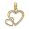 10K Yellow Gold Flat Two Intertwined Heart Charm