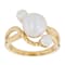 Freshwater Pearl Three-Stone Ring In 18K Gold Over Sterling Silver