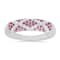 Pink And White Cubic Zirconia Rhodium Over Sterling Silver Ring 0.79ctw