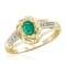 Green Emerald 14K Gold Over Sterling Silver Ring 0.33ctw