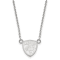 Rhodium Over Sterling Silver NHL LogoArt Florida Panthers Small Pendant Necklace