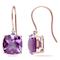 Amethyst and Diamond 10K Pink Gold Earrings 7.02ctw