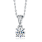 Bursting CZ Pendant Necklace In Sterling Silver
