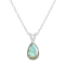12x8mm Pear Shape Labradorite With Diamond Accents Rhodium Over Sterling
Silver Pendant with Chain