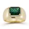 Rachel Zoe Green CZ Halo Dome Ring in 14K Gold Over Sterling Silver