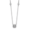 Rhodium Over Sterling Silver Polished Fancy Cubic Zirconia Station With
2 Inch Extension Necklace
