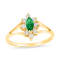 0.35ctw Emerald and Diamond Ring in 14k Yellow Gold