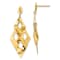 14K Yellow Gold Polished and Brushed Post Dangle Chandelier Earrings