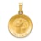 14K Yellow Gold Polished and Satin St Gerard Medal Hollow Pendant