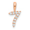 14k Rose Gold Diamond Number 7 Pendant