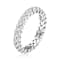 Curved CZ Eternity Band Ring In Sterling Silver
