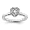 Sterling Silver Stackable Expressions Heart Diamond Ring 0.122ctw