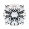 White Cubic Zirconia 14k White Gold Single Stud With Velvet Gift Box 1.50ctw
