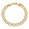 14k Yellow Gold 7mm Solid Triple Link Charm Bracelet