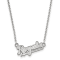 Rhodium Over Sterling Silver MLB LogoArt Kansas City Royals Pendant Necklace