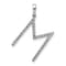 Rhodium Over 14K White Gold Diamond Letter M Initial Pendant