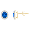 7x5mm Oval Created Sapphire And Created White Sapphire 10k Yellow Gold
Halo Stud Earrings