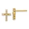 14k Yellow Gold Polished Diamond Cross Stud Earrings
