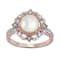8-8.5mm Round White Freshwater Pearl with 0.20ctw Diamond 10K Rose Gold
Flower Ring