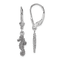 Rhodium Over 14k White Gold 3D Textured Seahorse Dangle Earrings
