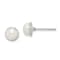 Rhodium Over Sterling Silver  6-7mm White Button Freshwater Cultured
Pearl Earrings