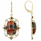 Peanut Obsidian Rectangular Cushion And Smoky Quartz Earrings In 18K
Gold Over Sterling Silver 0.43ctw
