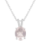 10x8mm Oval Rose Quartz With Diamond Accents Rhodium Over Sterling
Silver Pendant with Chain