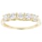 White Lab-Grown Diamond 14k Yellow Gold 5-Stone Band Ring 1.00ctw