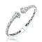 Panther CZ Cuff Bracelet In White Rhodium Over Brass