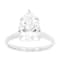 Lab-Grown Diamond Pear Shape Solitaire Ring In 14K White Gold 3.00ct