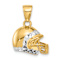 14k Two-tone Gold Diamond-Cut 3D Football Helmet Pendant