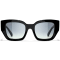Chanel Black Square Frame with "CC" Logo / Gray Polarized Lens Sunglasses