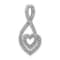 Rhodium Over 14k White Gold Diamond Fancy Heart Infinity Chain Slide Pendant