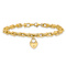 14k Yellow Gold Polished Link with Heart Lock Charm Bracelet