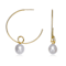 Freshwater Pearl Open Hoop Earrings In 14K Gold Over Sterling Silver
