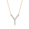 Lab-Grown Diamond Initial Y Necklace In 14K Gold Over Sterling Silver 0.50ctw